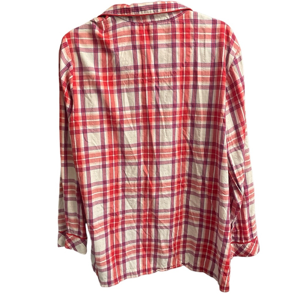 XL Victoria’s Secret Pajama Top, Red & White‎ plaid, Top only - Picture 2 of 3